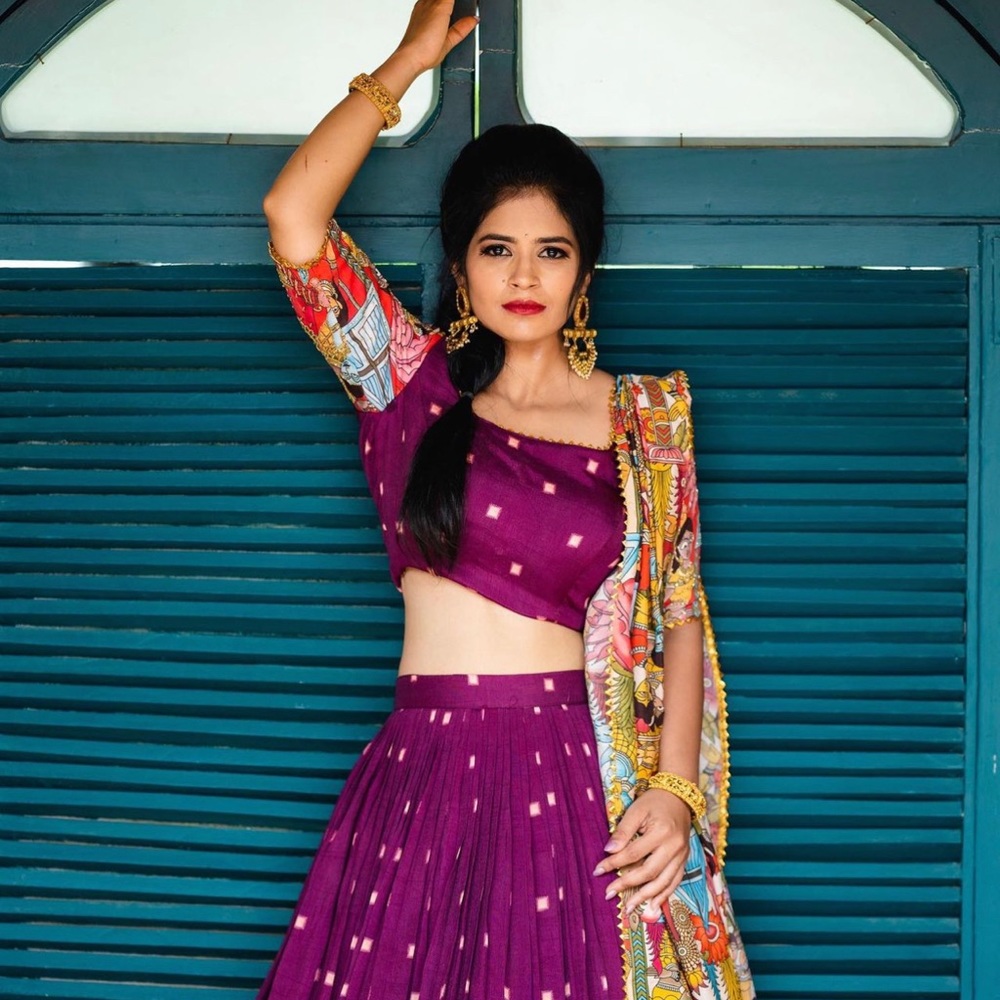 Elegant Purple Lehenga
